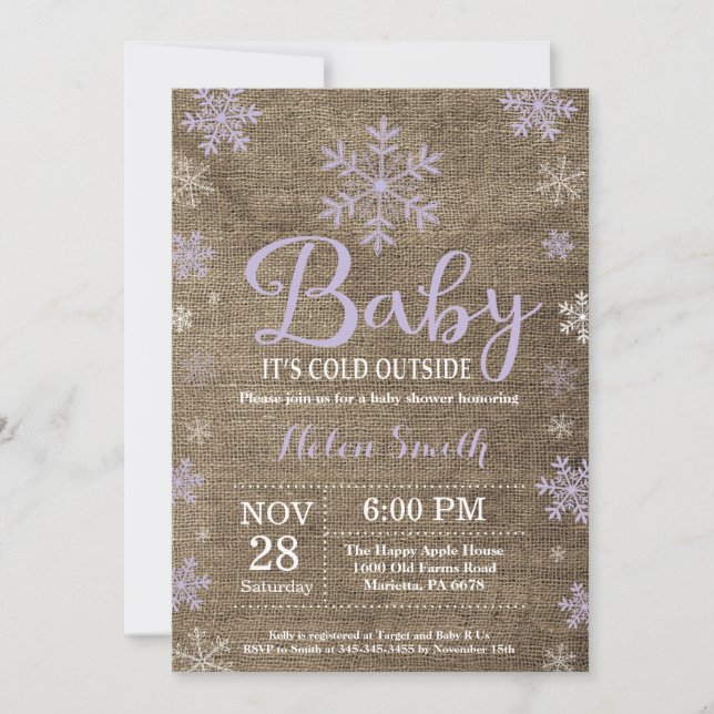 Invitation Bébé son froid à l'extérieur du Baby shower d'hive (Devant)