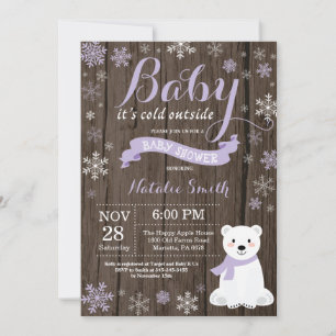 Invitation Bébé son froid à l'extérieur du Baby shower d'hive