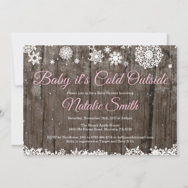 Invitation Bébé son froid à l'extérieur du Baby shower d'hive (Devant)