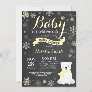 Invitation Bébé son froid à l'extérieur du Baby shower d'ours