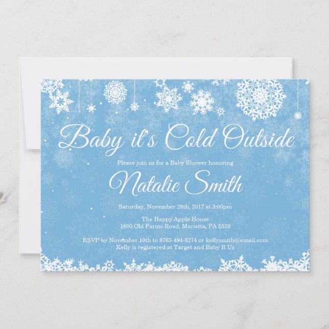 Invitation Bébé son froid à l'extérieur du Baby shower garçon (Devant)