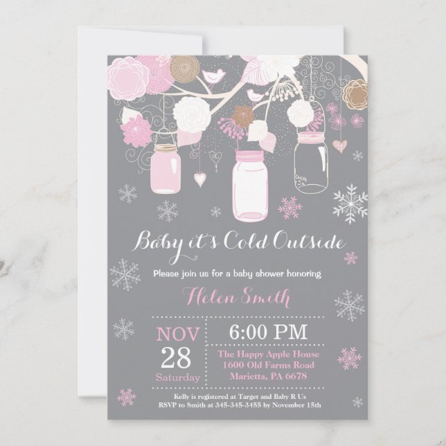 Invitation Bébé son froid à l'extérieur du Baby shower Mason  (Devant)