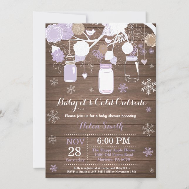 Invitation Bébé son froid à l'extérieur du Baby shower Mason  (Devant)
