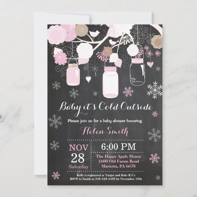 Invitation Bébé son froid à l'extérieur du Baby shower Mason  (Devant)
