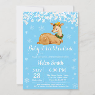 Invitation Bébé son froid dehors Baby shower de cerfs d'hiver