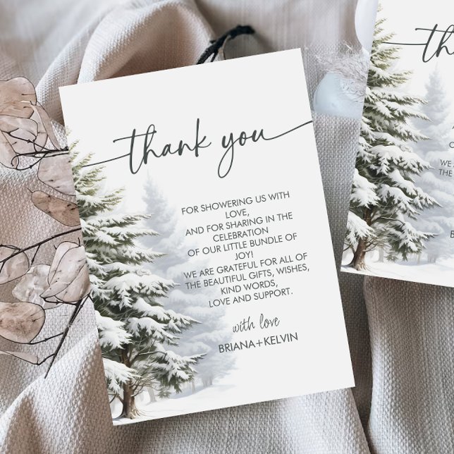 Invitation Bébé son froid dehors Baby shower d'hiver Merci (Créateur téléchargé)