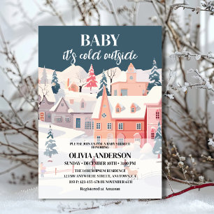 Invitation Bébé son froid dehors garçon baby shower d'hiver