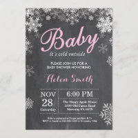 Bébé son froid dehors Hiver Baby shower fille rose