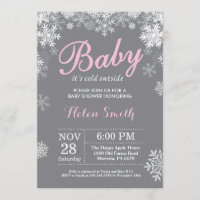 Bébé son froid dehors Hiver Baby shower fille rose