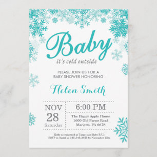 Invitation Bébé son froid dehors Hiver Baby shower pourpre