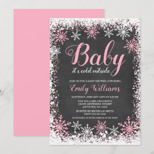 Invitation Bébé son froid dehors neige hiver Baby shower fill