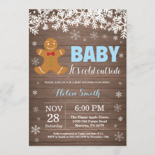 Invitation Bébé son froid dehors pain d'épices Baby shower ho