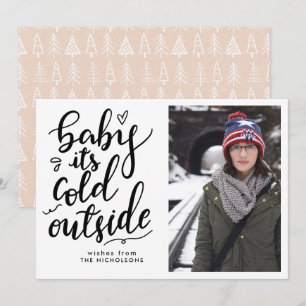 Invitation Bébé son froid dehors photo manuscrite Script