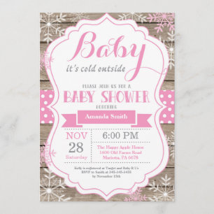 Invitation Bébé son froid en dehors de l'hiver Baby Girl Show