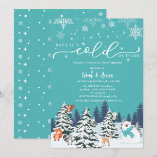 Invitation Bébé son froid en dehors du baby shower boisé d'hi