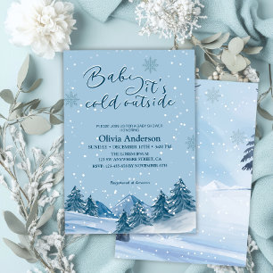 Invitation Bébé son froid en dehors du baby shower de flocon