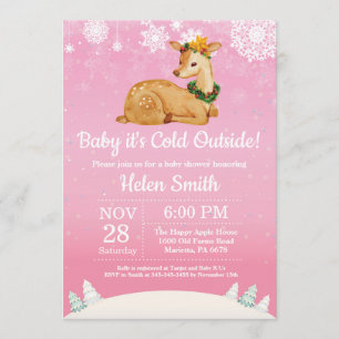 Invitation Bébé son froid en dehors du Baby shower de la fill