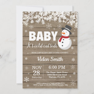 Invitation Bébé son froid en dehors du Baby shower de neige d