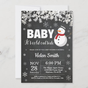Invitation Bébé son froid en dehors du Baby shower de neige d