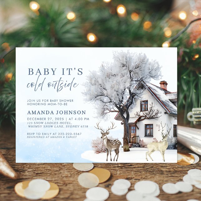 Invitation Bébé Son Froid Hiver merveilleux Baby Showe (Créateur téléchargé)