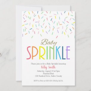 Invitation Bébé Sprinkle, Bébé Garçon, Rainbow Shower Invit