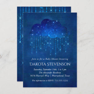 Invitation Bébé Sprinkle Classic Blue Baby shower Moody