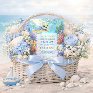 Invitation Bébé Tortue Mignon Sous La Mer Shower