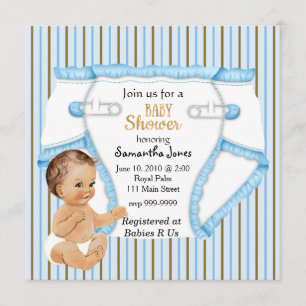 Invitation Bébé Vintage, Baby shower du Prince Boy Invi