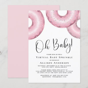 Invitation Bébé virtuel saupoudrer l'invitation rose