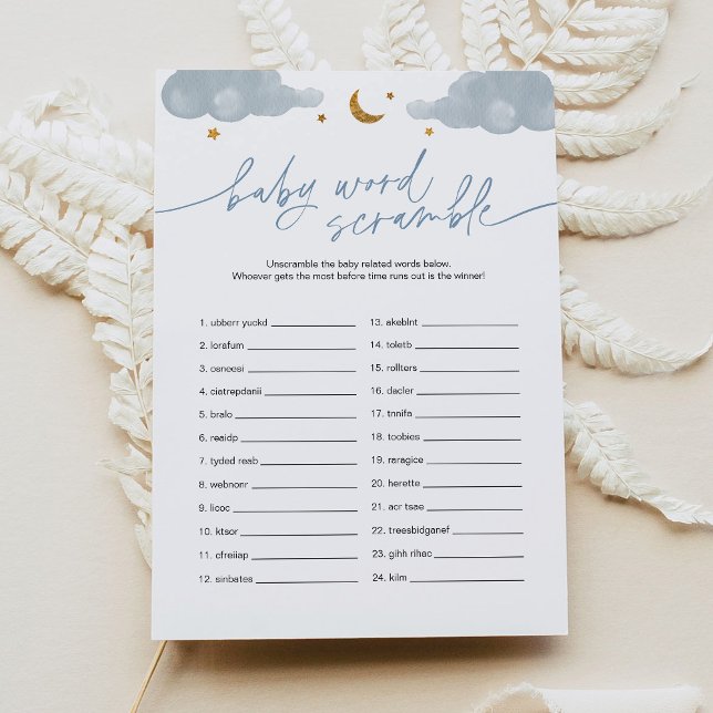 Invitation Bébé Word Scramble Star Baby shower Jeu (Créateur téléchargé)