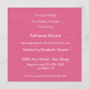Invitation Bébé Words Baby shower Invitation-succion