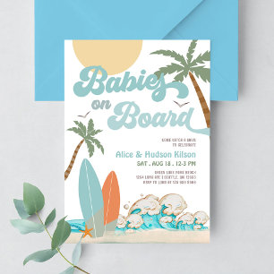 Invitation Bébés à bord Sprinkle Surf Baby shower de surf