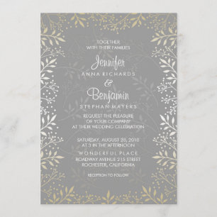 Invitation Bébé's Breath Foil (faux) Mariage