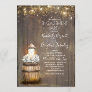 Invitation Bébé's Breath Rustic Lantern Party