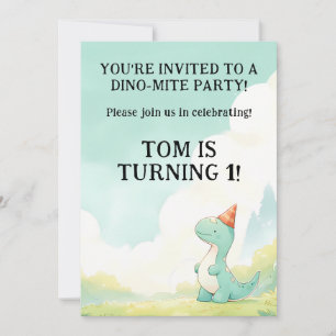 Invitation Bébé's mignon dessin bébé Dinosaure bébé fête d'an