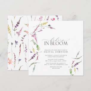 Invitation Bébés Pastel en fleurs Script Baby shower floral