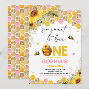 Invitation Bee Anniversaire Sunflower Honey Bee Anniversaire