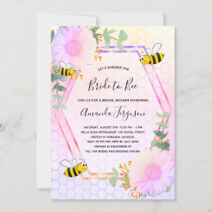 Invitation Bee Bridal douche arc-en-ciel de verdure mariée à 