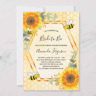 Invitation Bee Bridal soleil fleurs de douche verte mariée à 