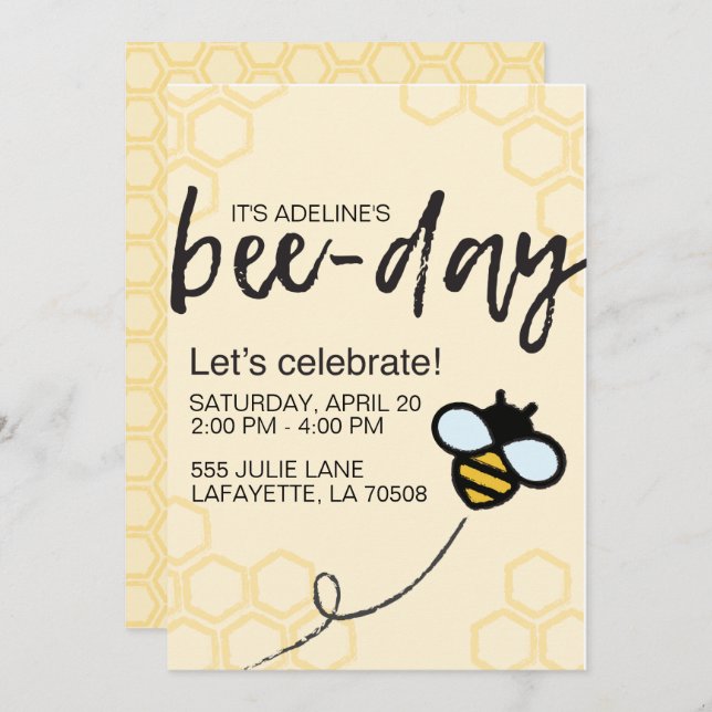Invitation Bee-Day (Devant / Derrière)