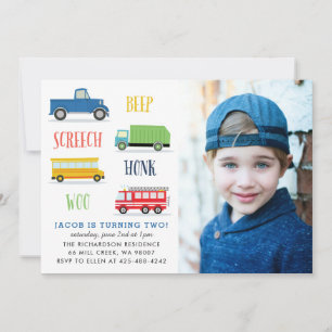 Invitation Beep honk wok photo fête d'anniversaire Photo