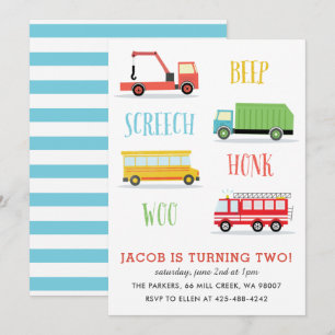 Invitation Beep Screech Fête d'anniversaire de Woo Kid Invita