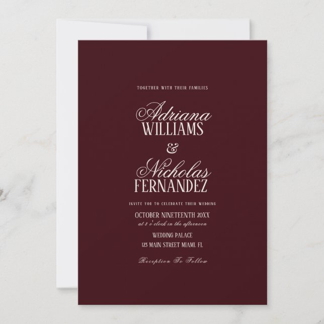 Invitation Beginning Of Our Forever Old Money Red Wedding (Devant)