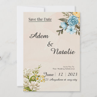 Invitation Beige elegant Wedding Card