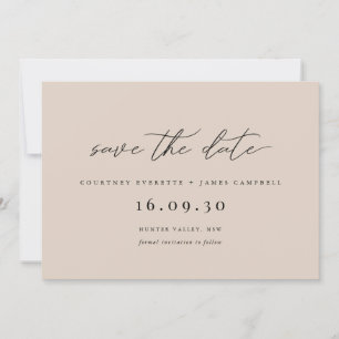 Invitation Beige minimaliste moderne enregistrer la date invi
