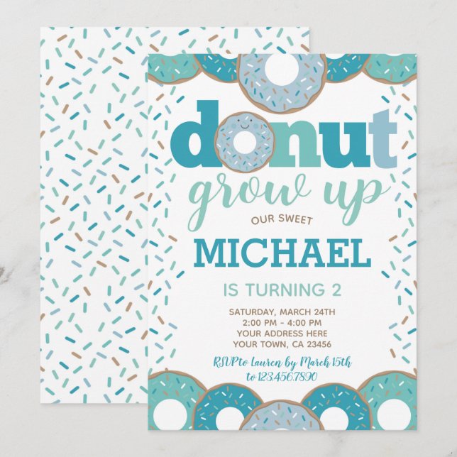 Invitation Beignet Ne Grandis Jamais (Devant / Derrière)