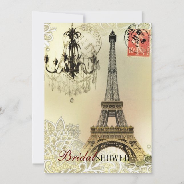 Invitation beijal lace chandelier eiffel (Devant)