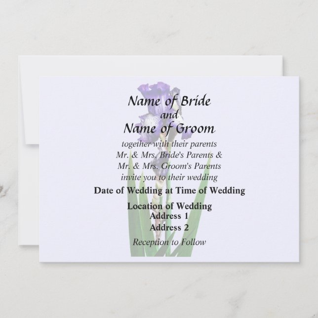 Invitation Bel Iris Violet (Devant)