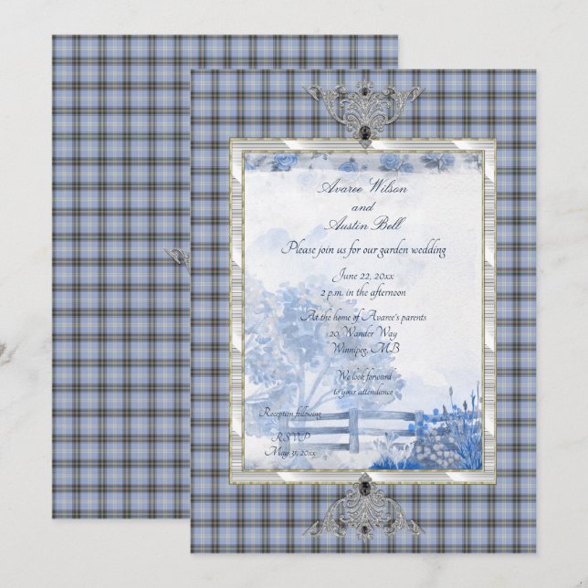 Invitation Bell des frontières Tartan (Devant / Derrière)