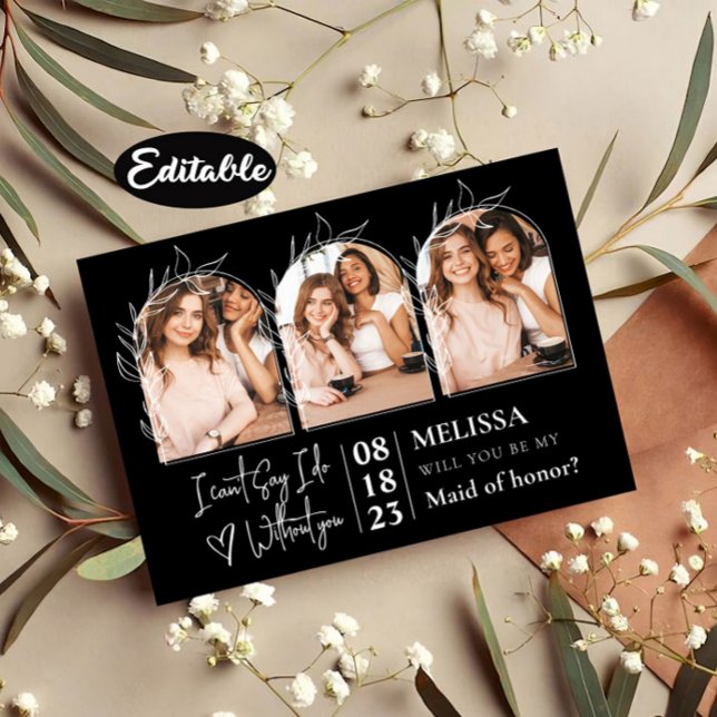 Invitation Belle Arc Photo Collage Bridesmaid Proposition (Créateur téléchargé)